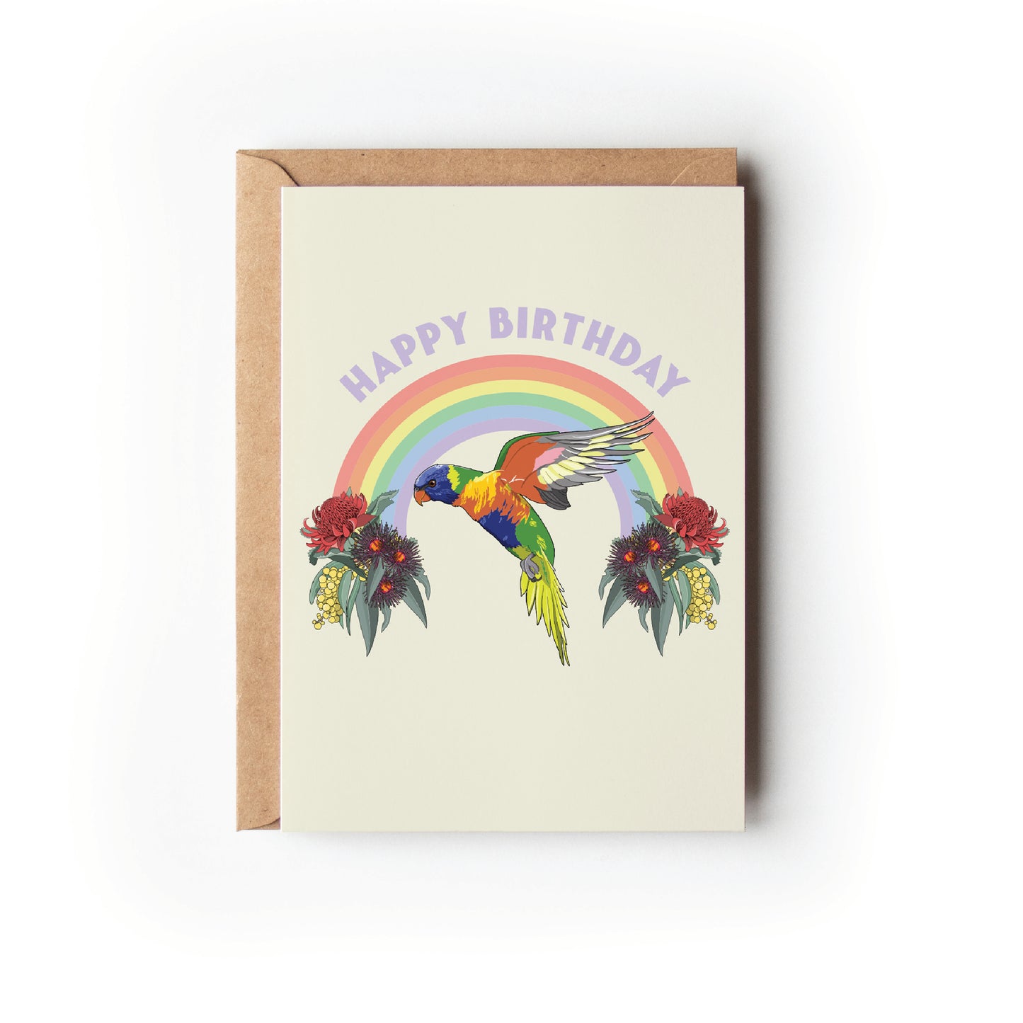 RAINBOW LORIKEET BIRTHDAY CARD