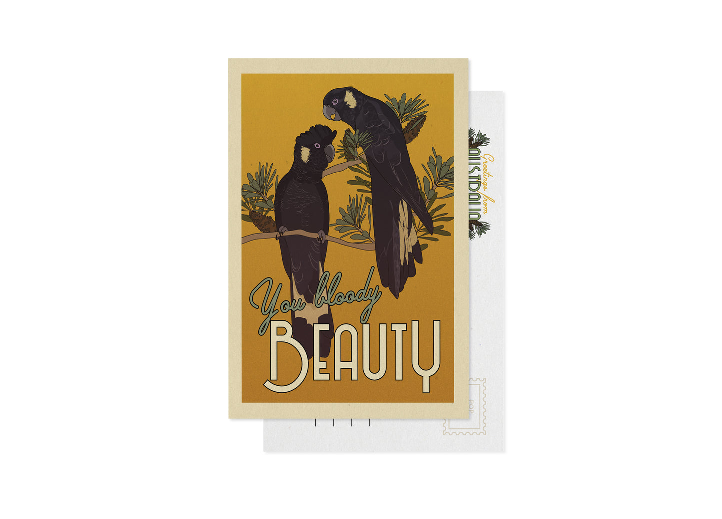 BLACK COCKATOOS POSTCARD