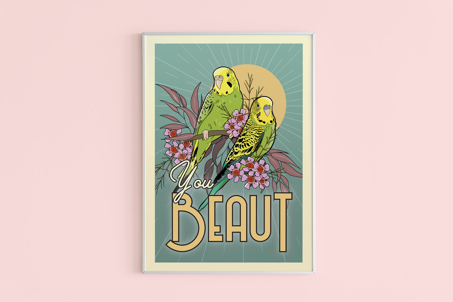 Imperfect Budgies A4 Art Print