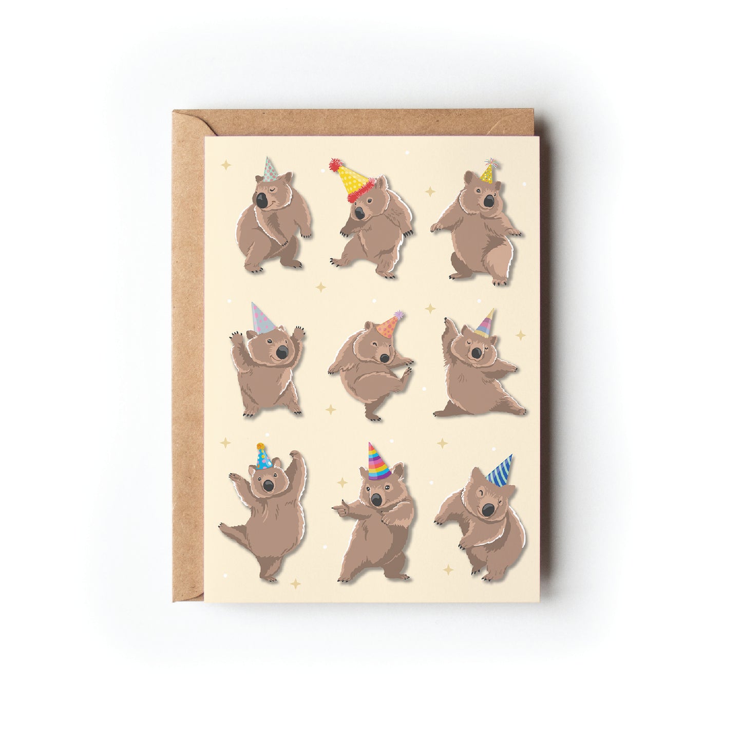 DANCING WOMBATS BIRTHDAY CARD