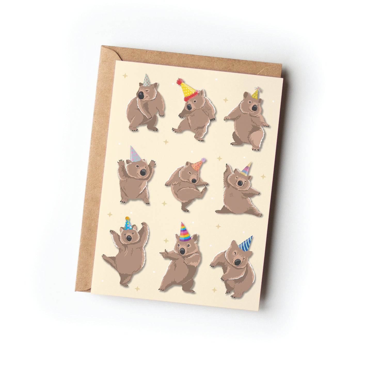 DANCING WOMBATS BIRTHDAY CARD