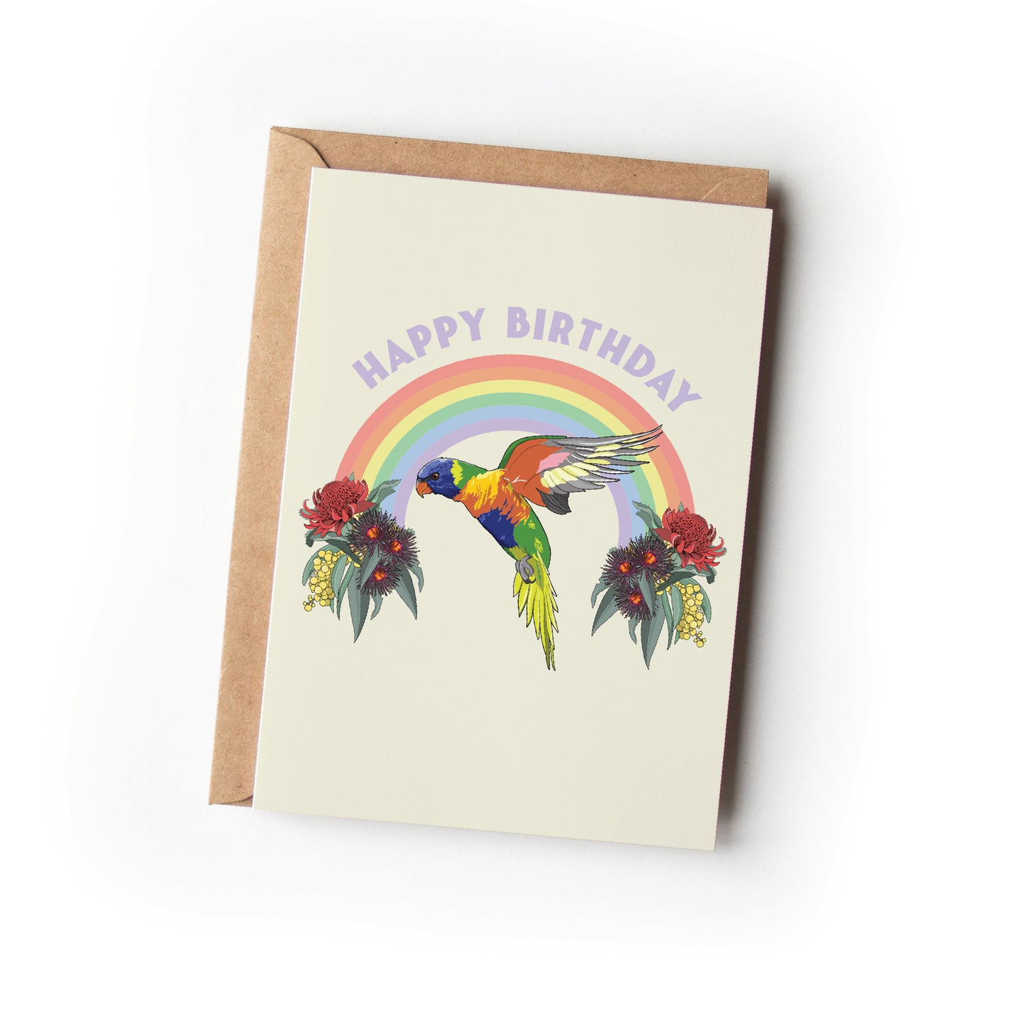 RAINBOW LORIKEET BIRTHDAY CARD