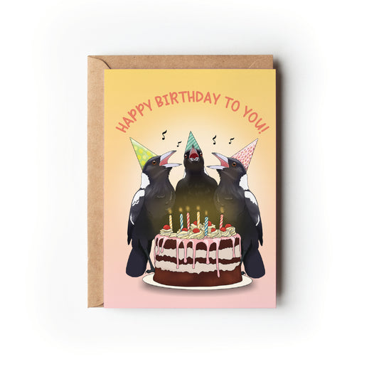 MAGPIES BIRTHDAY CARD