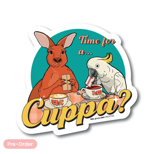 TIME FOR A CUPPA STICKER - Case of 10
